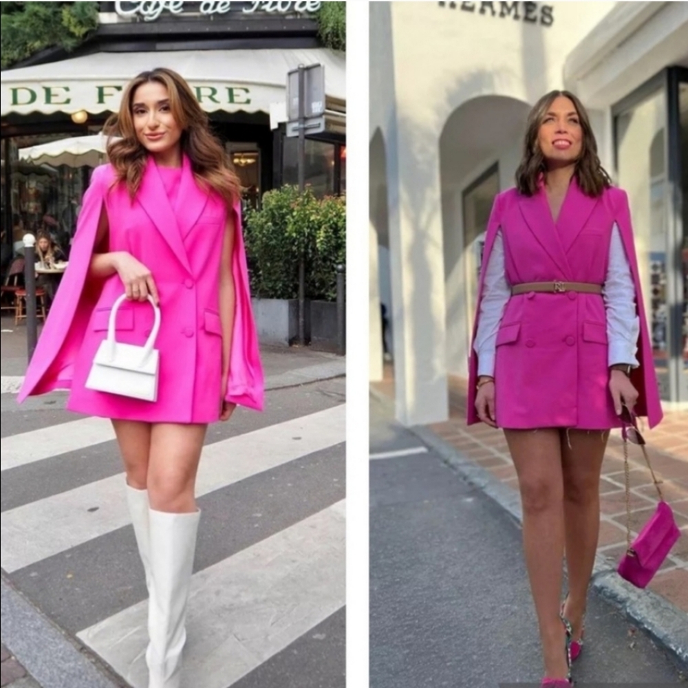 Zara Cape Blazer Size XS and S Pink - Picture 5 of 16